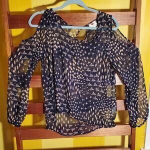 One Clothing Sheer Chiffon Blouse, Sz M